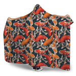 Koi Carp Pattern Print Hooded Blanket