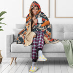Koi Carp Pattern Print Hooded Blanket