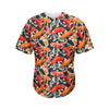 Koi Carp Pattern Print Men's Baseball Jersey