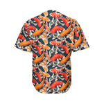 Koi Carp Pattern Print Men's Baseball Jersey