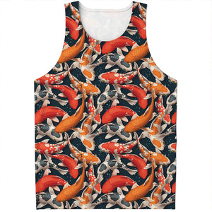 Koi Carp Pattern Print Men's Tank Top