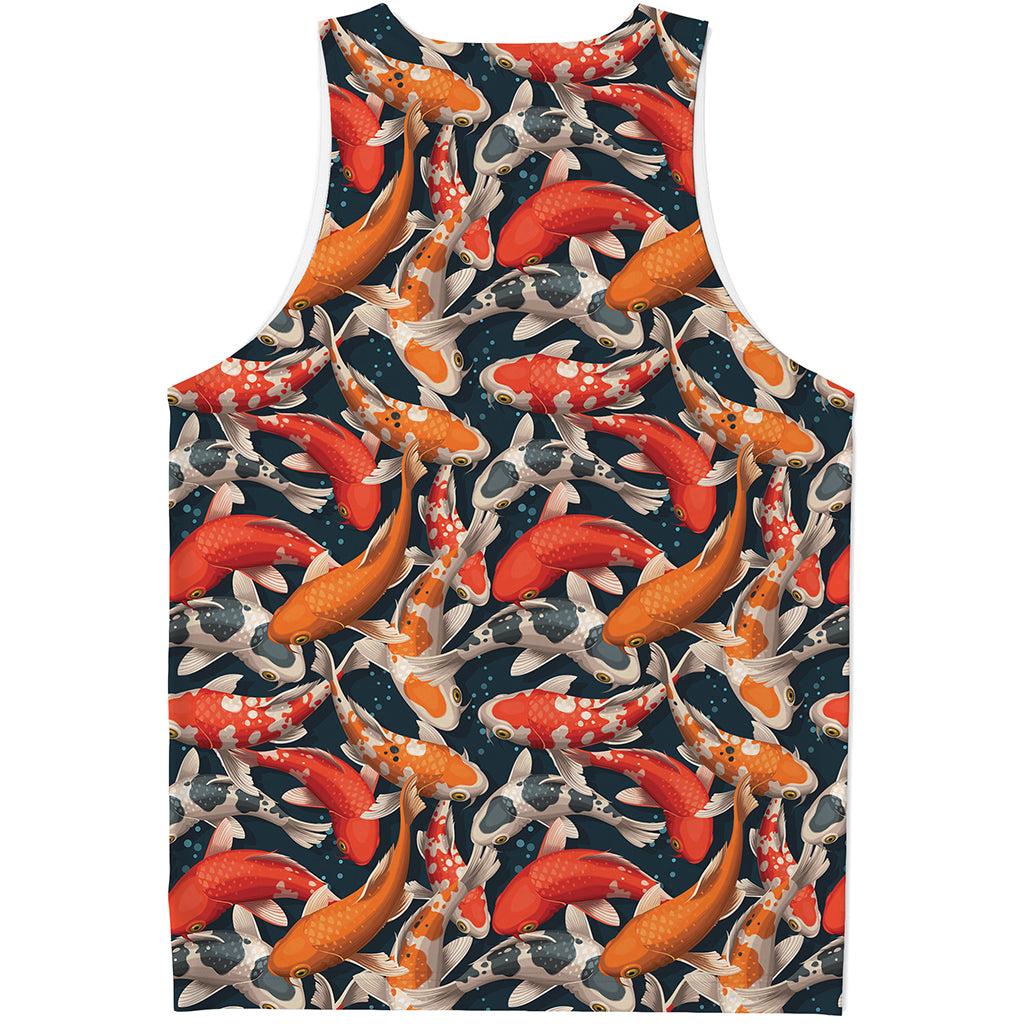 Koi Carp Pattern Print Men's Tank Top