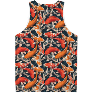 Koi Carp Pattern Print Men's Tank Top