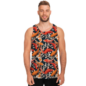 Koi Carp Pattern Print Men's Tank Top