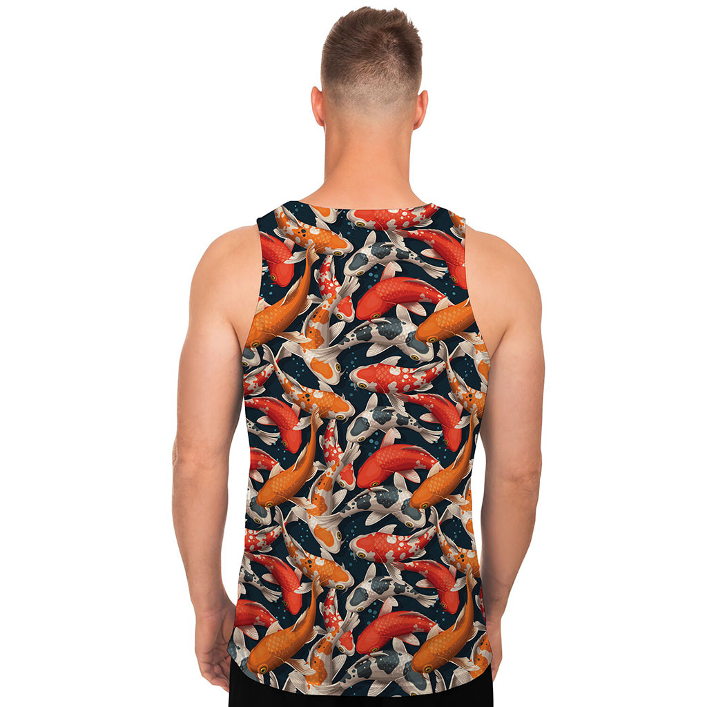 Koi Carp Pattern Print Men's Tank Top