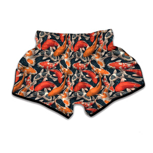 Koi Carp Pattern Print Muay Thai Boxing Shorts