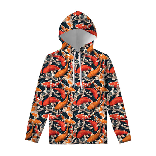 Koi Carp Pattern Print Pullover Hoodie