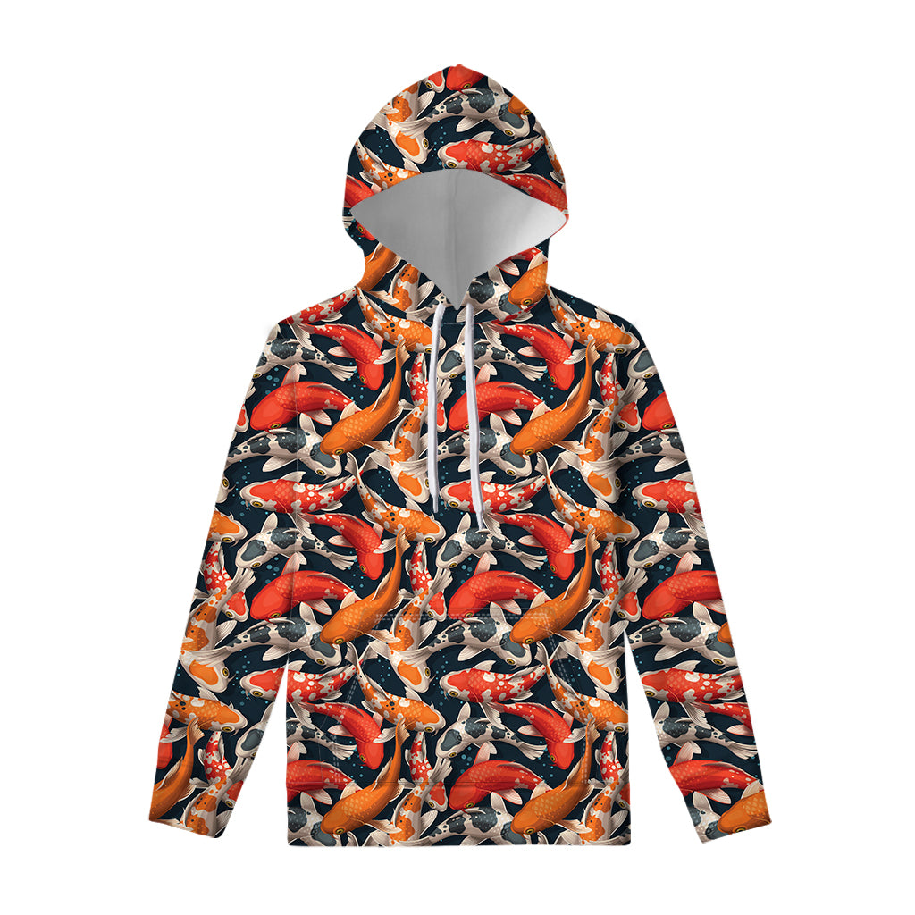 Koi Carp Pattern Print Pullover Hoodie