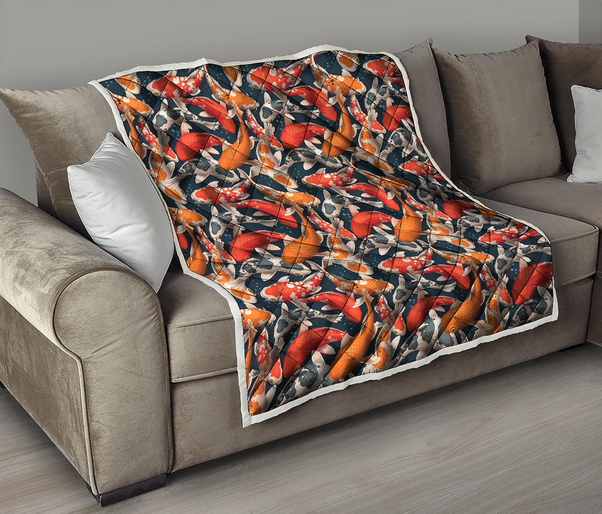 Koi Carp Pattern Print Quilt