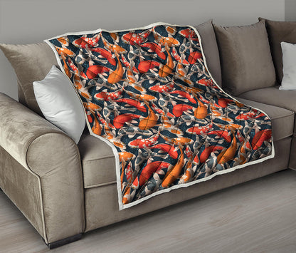 Koi Carp Pattern Print Quilt