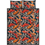 Koi Carp Pattern Print Quilt Bed Set
