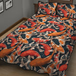 Koi Carp Pattern Print Quilt Bed Set
