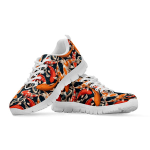 Koi Carp Pattern Print White Sneakers