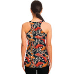 Koi Carp Pattern Print Women's Racerback Tank Top