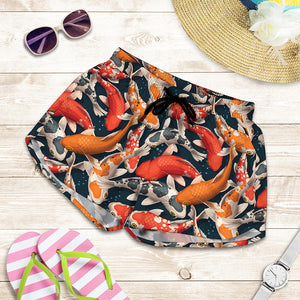 Koi Carp Pattern Print Women's Shorts