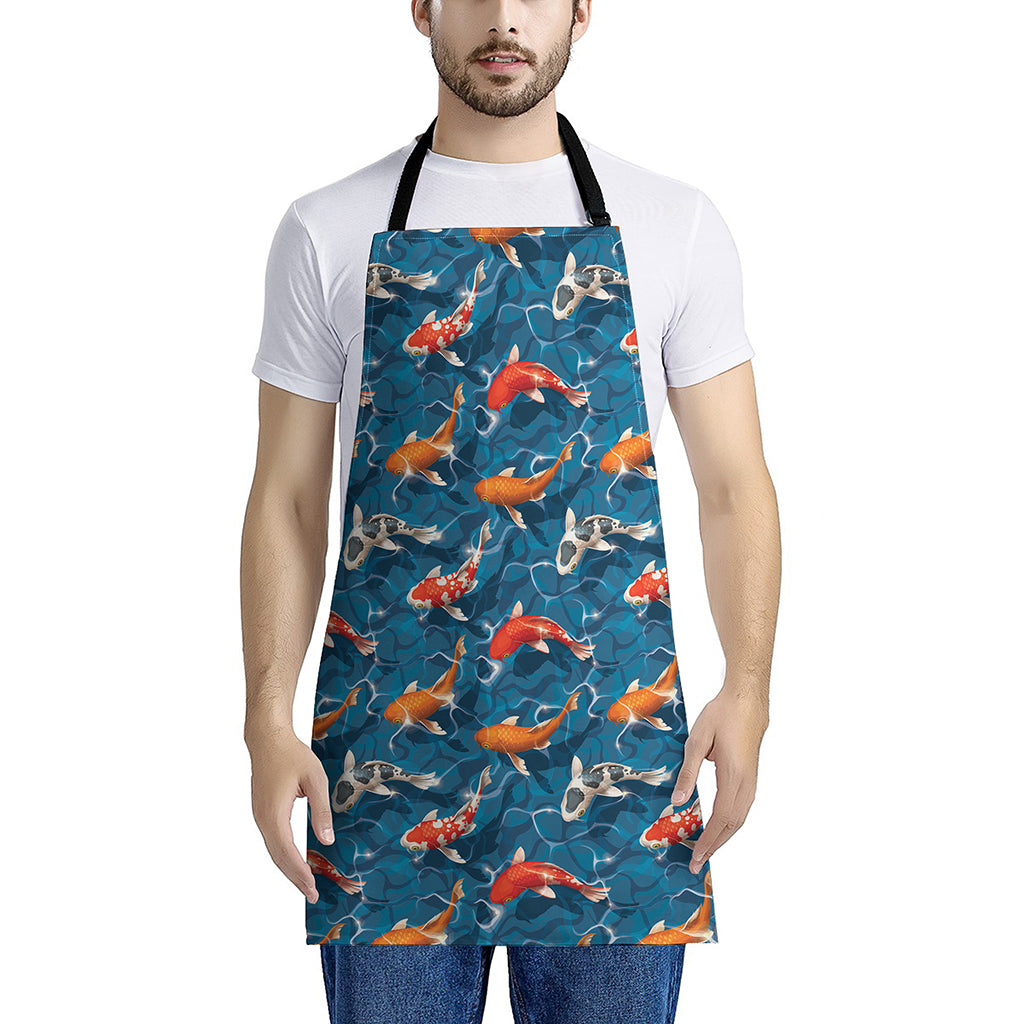 Koi Fish Pattern Print Apron