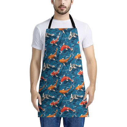 Koi Fish Pattern Print Apron