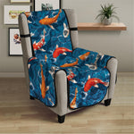 Koi Fish Pattern Print Armchair Protector