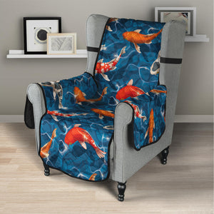 Koi Fish Pattern Print Armchair Protector