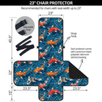 Koi Fish Pattern Print Armchair Protector