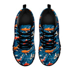 Koi Fish Pattern Print Black Sneakers