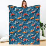 Koi Fish Pattern Print Blanket