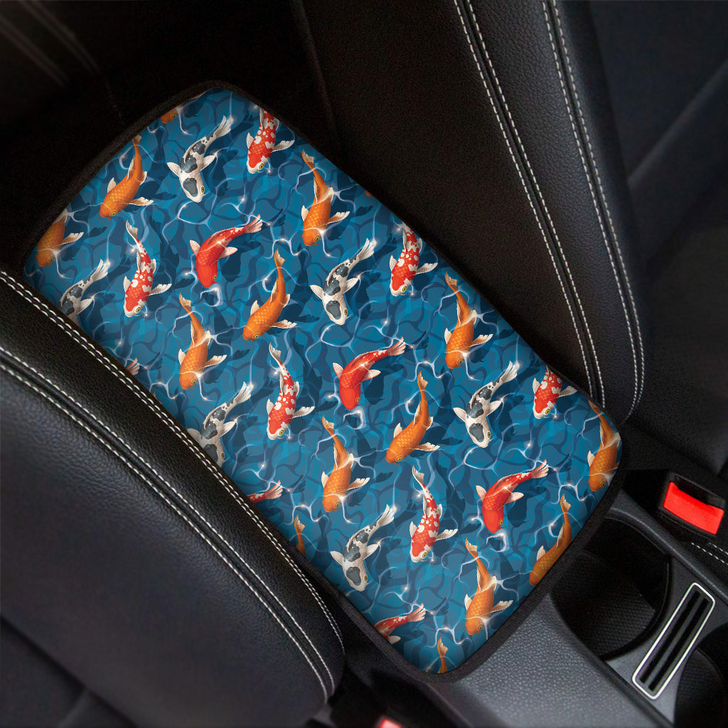 Koi Fish Pattern Print Car Center Console Cover