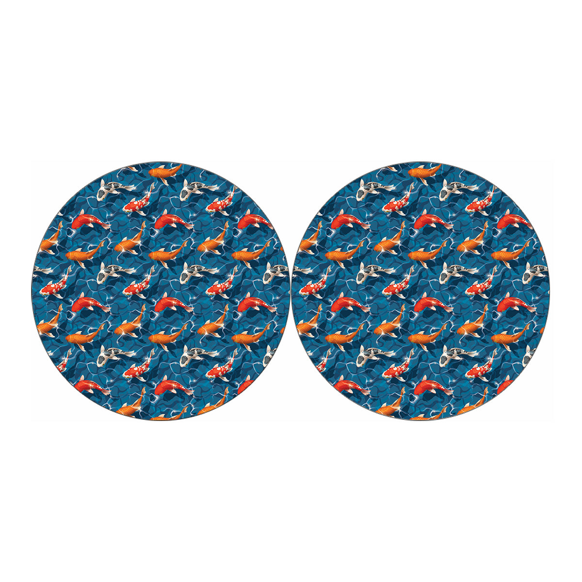 Koi Fish Pattern Print Car Coasters