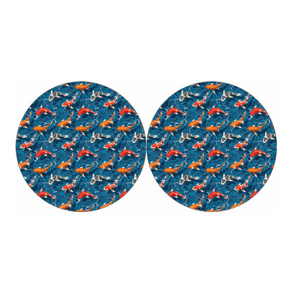 Koi Fish Pattern Print Car Coasters
