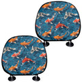 Koi Fish Pattern Print Car Headrest Covers
