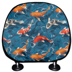 Koi Fish Pattern Print Car Headrest Covers
