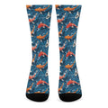 Koi Fish Pattern Print Crew Socks
