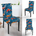 Koi Fish Pattern Print Dining Chair Slipcover