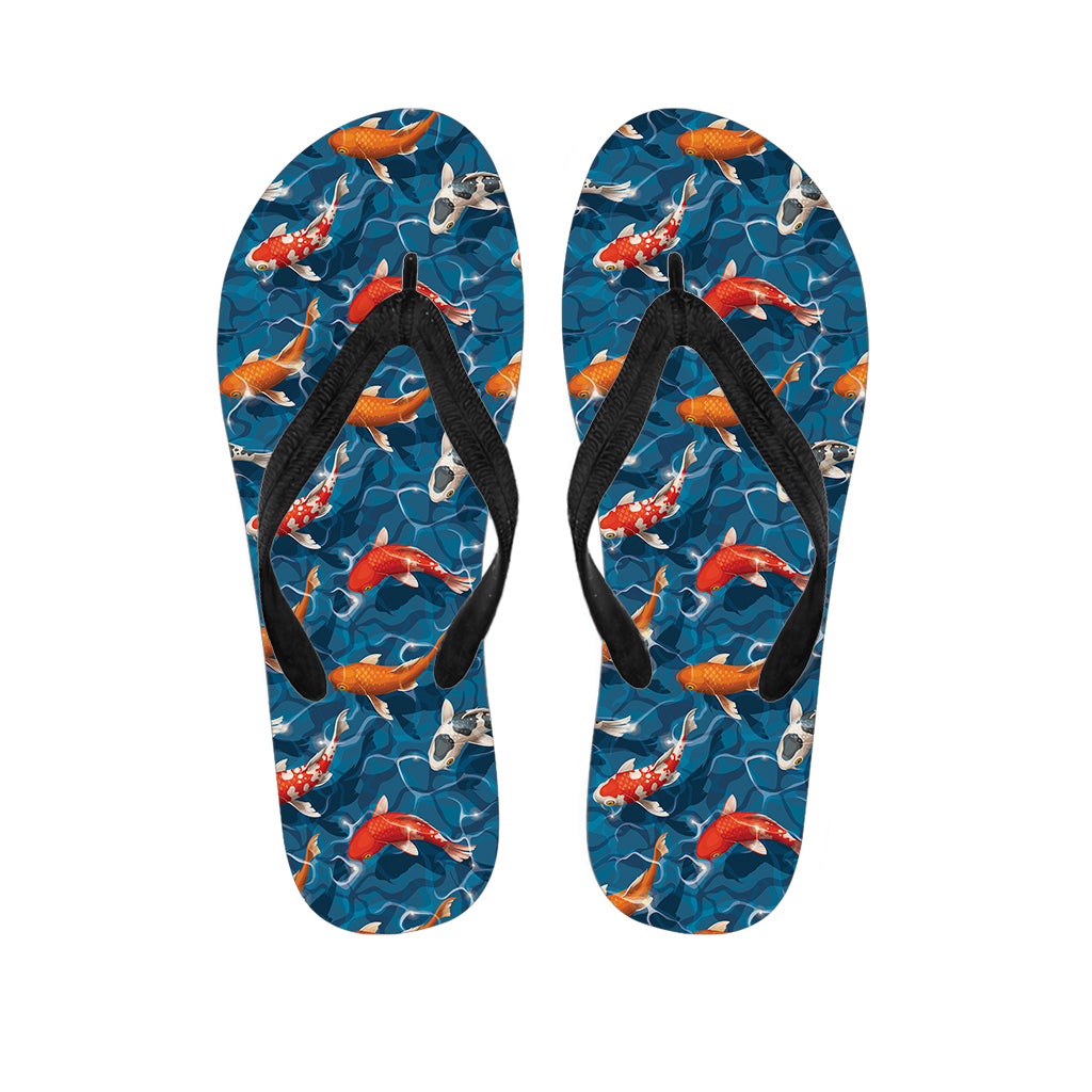 Koi Fish Pattern Print Flip Flops