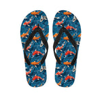 Koi Fish Pattern Print Flip Flops