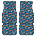 Koi Fish Pattern Print Front and Back Car Floor Mats