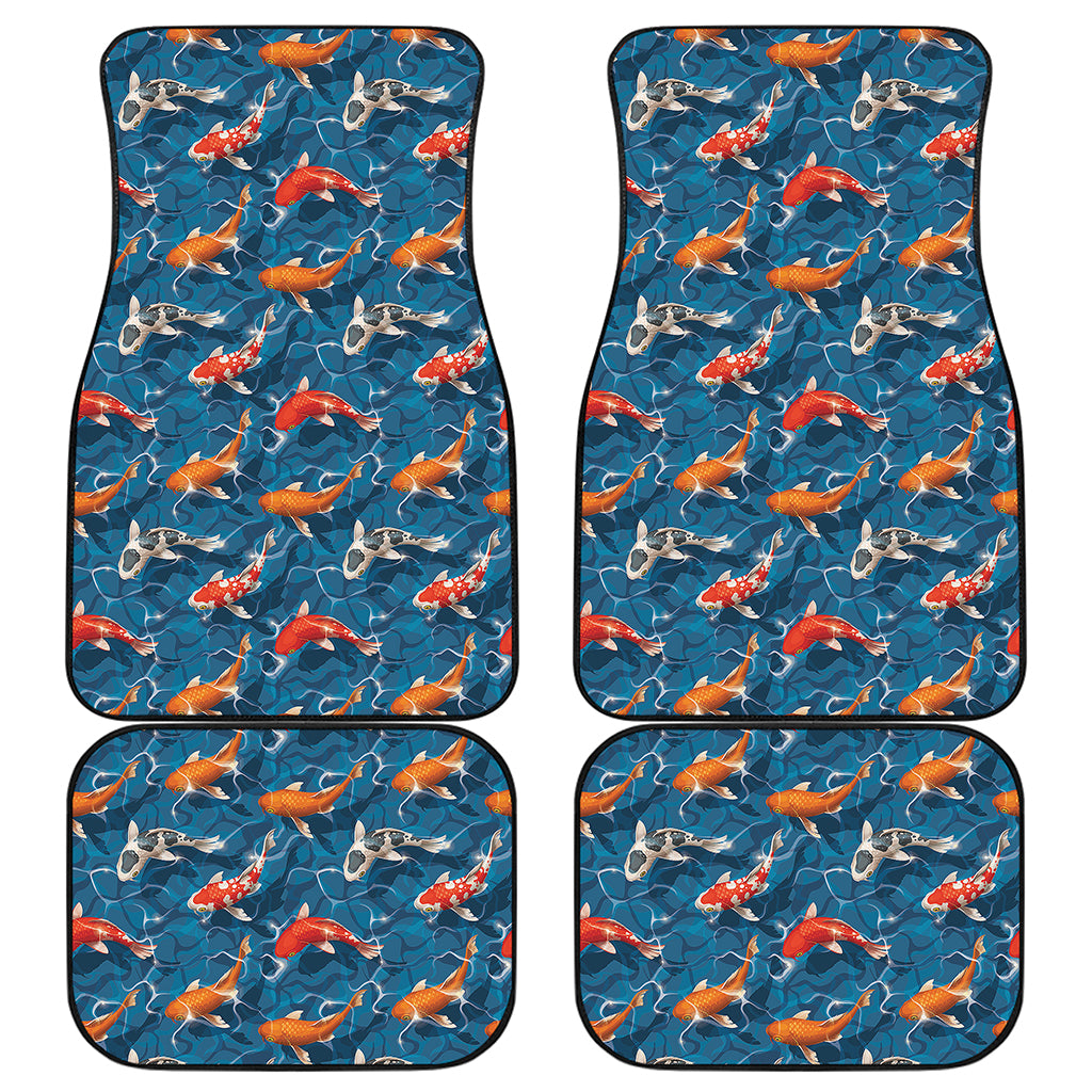 Koi Fish Pattern Print Front and Back Car Floor Mats