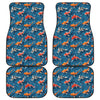 Koi Fish Pattern Print Front and Back Car Floor Mats