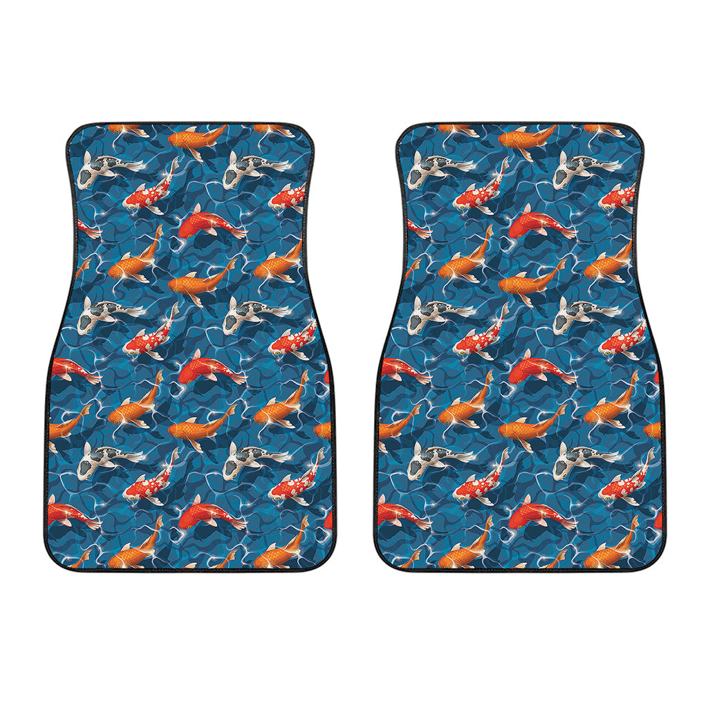 Koi Fish Pattern Print Front Car Floor Mats