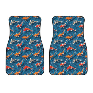 Koi Fish Pattern Print Front Car Floor Mats