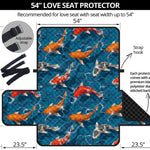 Koi Fish Pattern Print Loveseat Protector