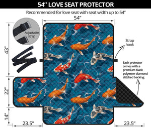 Koi Fish Pattern Print Loveseat Protector