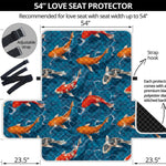 Koi Fish Pattern Print Loveseat Protector