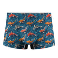 Koi Fish Pattern Print Men's Boxer Briefs