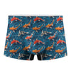 Koi Fish Pattern Print Men's Boxer Briefs