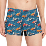 Koi Fish Pattern Print Men's Boxer Briefs