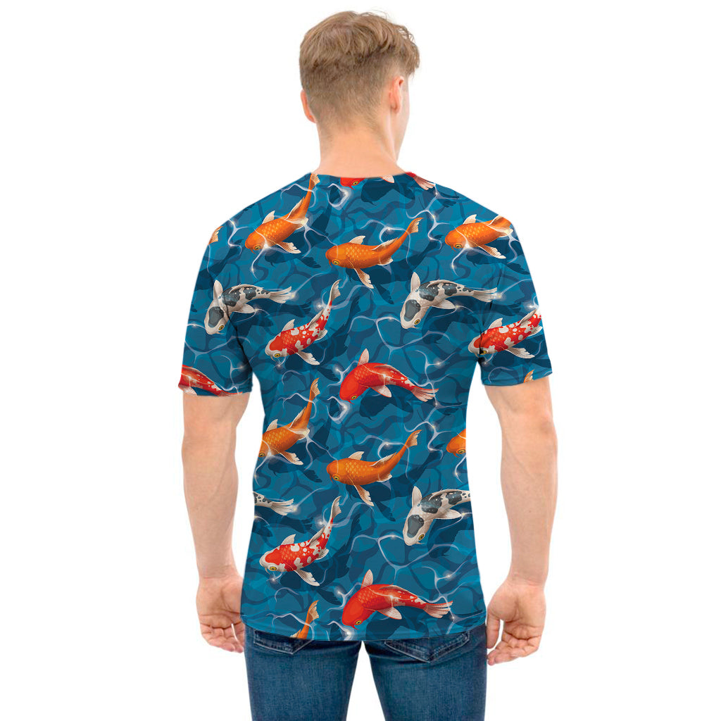 Koi Fish Pattern Print Men's T-Shirt