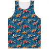 Koi Fish Pattern Print Men's Tank Top