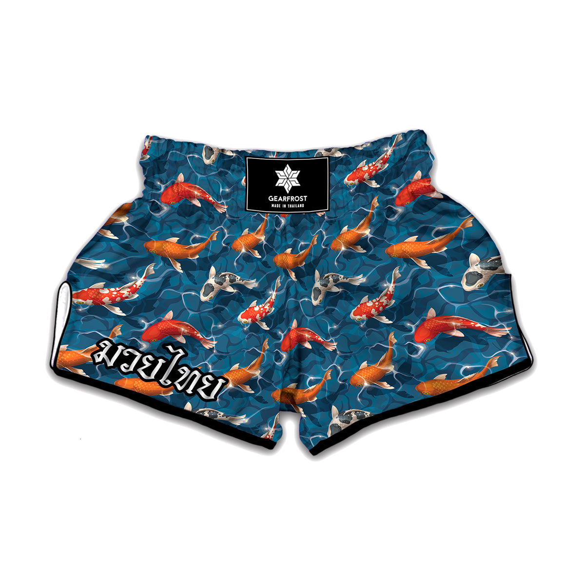 Koi Fish Pattern Print Muay Thai Boxing Shorts