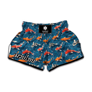 Koi Fish Pattern Print Muay Thai Boxing Shorts